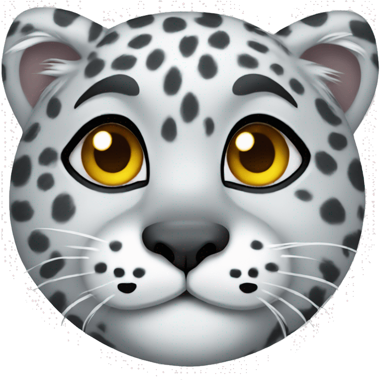 snow leopard with heart emoji