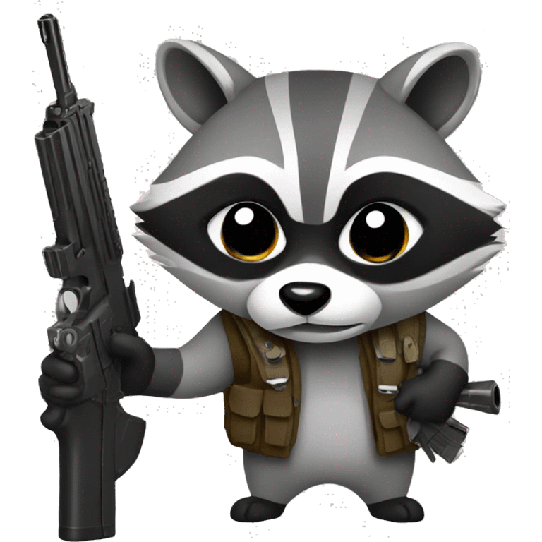 raccoon holding a gun emoji