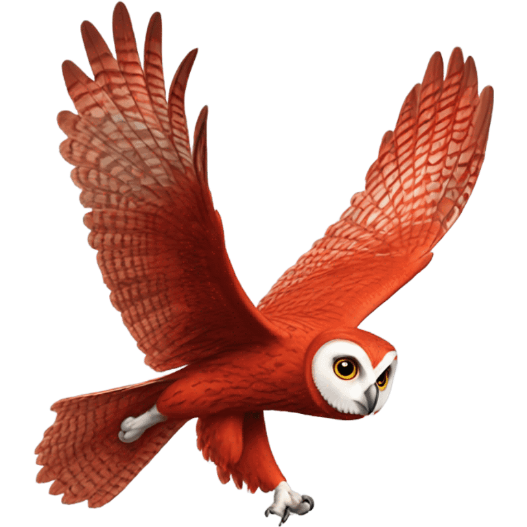 real owl red fly emoji