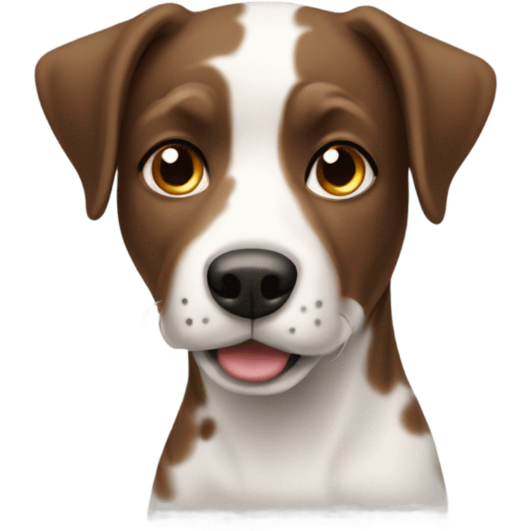 brown and white spotted short hair dog mostly white emoji