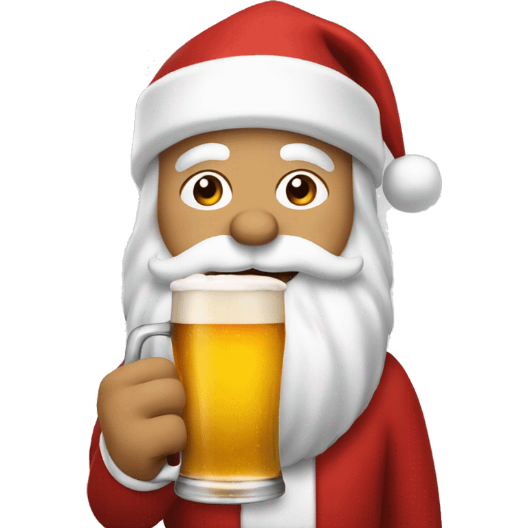 santa claus drinking a beer emoji