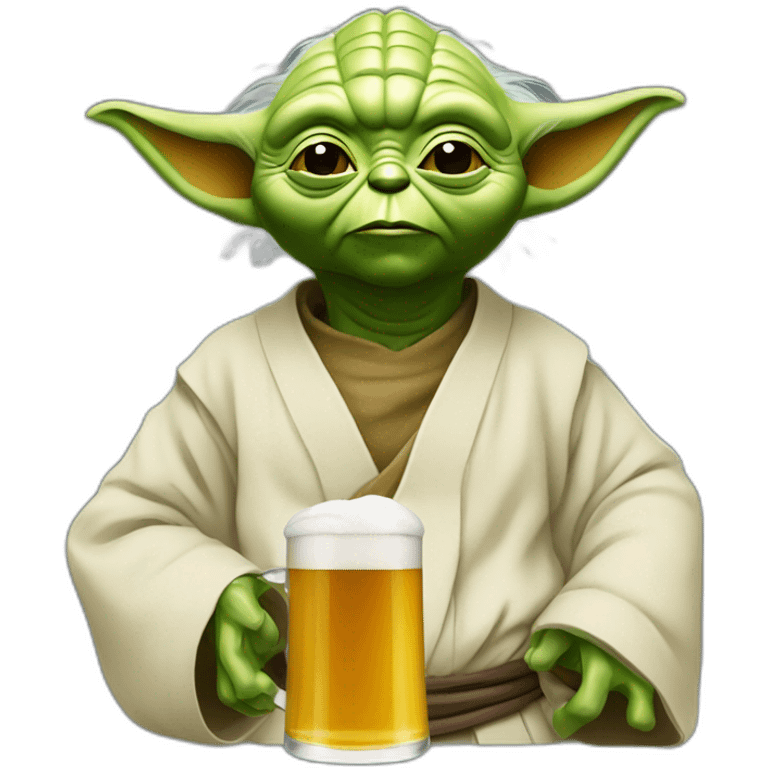 Yoda qui boit une bière emoji