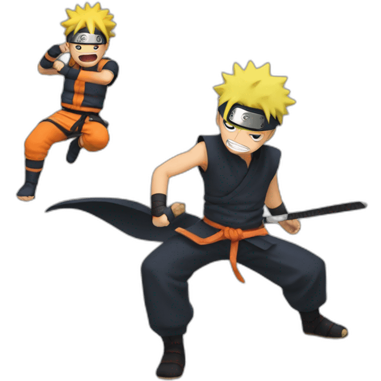 Pain and Naruto fighting  emoji