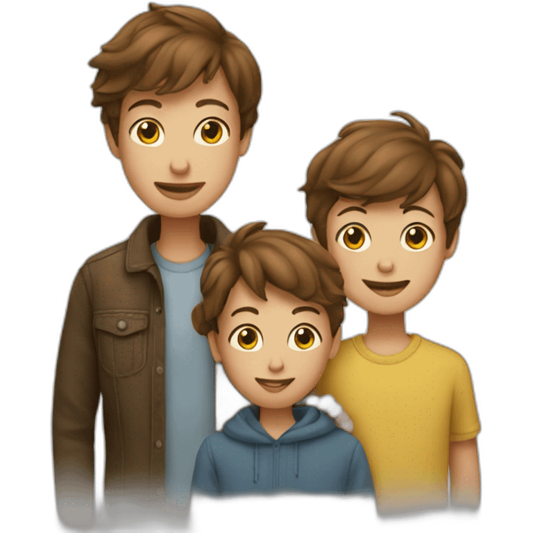 three boys and mum emoji