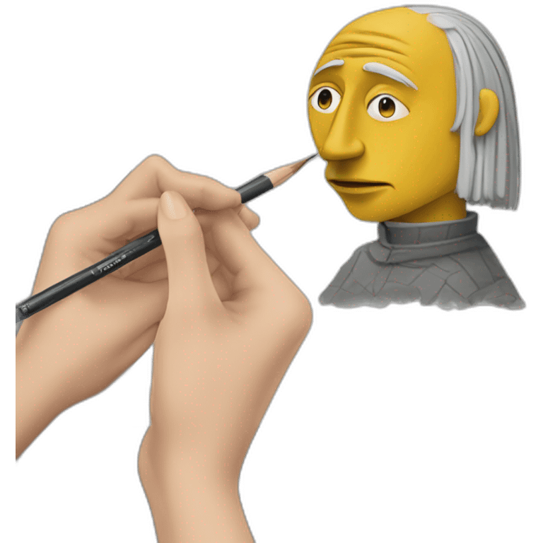 Picasso, en train de dessiner la Joconde emoji