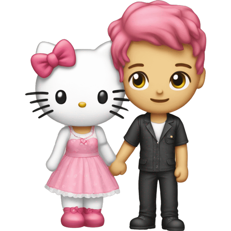 hello kitty with her boyfriend kitty emoji