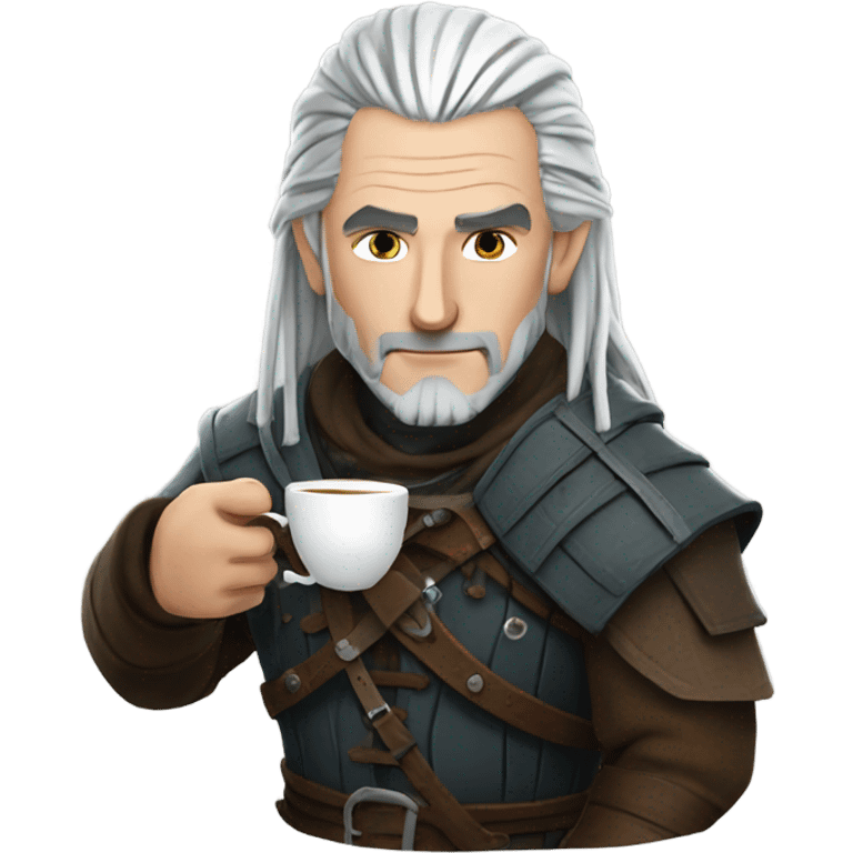 Witcher having a cuppa tea emoji