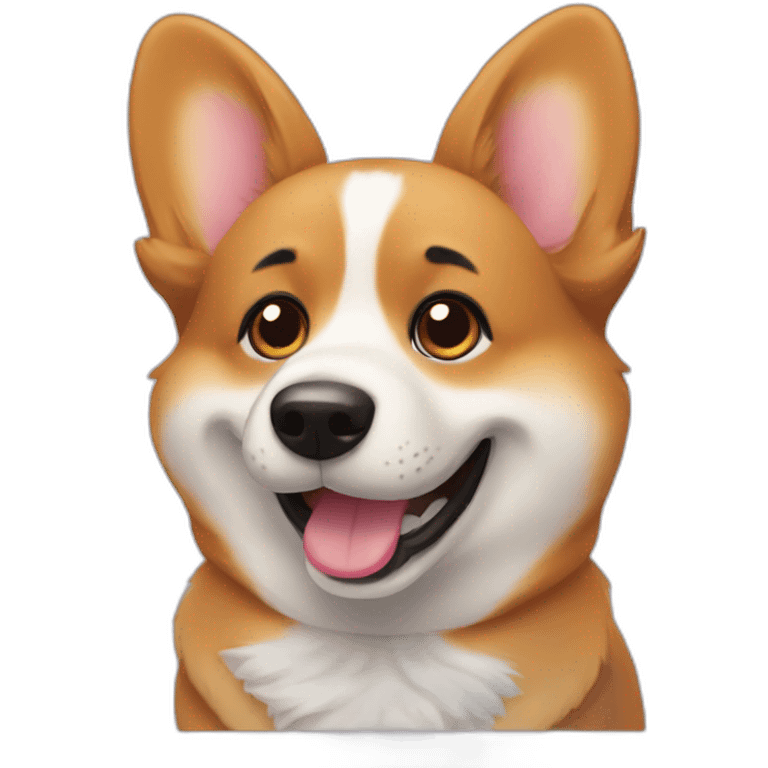 corgi talking on the phone emoji