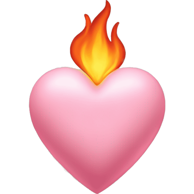 light pink heart and fire emoji