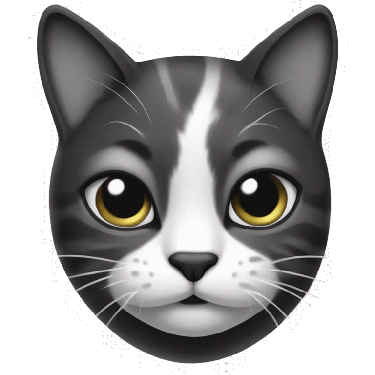 Cat black and white emoji