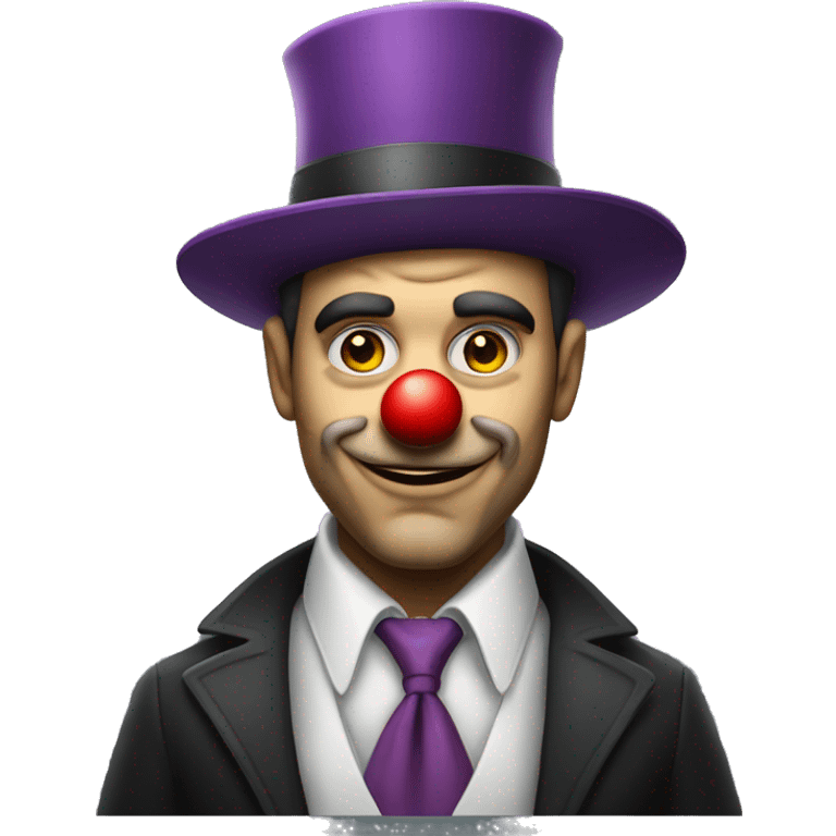 handsome rugged mafia boss dressed as clown emoji