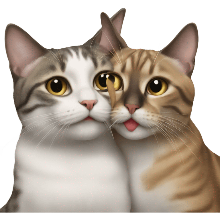 2 cats kissed emoji