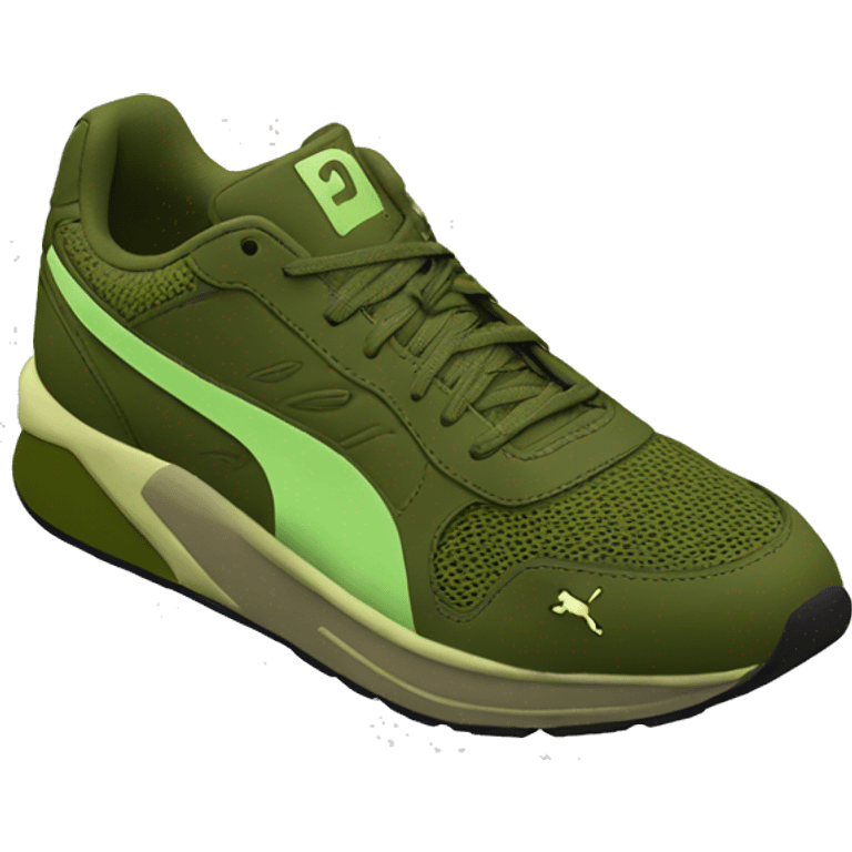 Olive green puma running shoe emoji