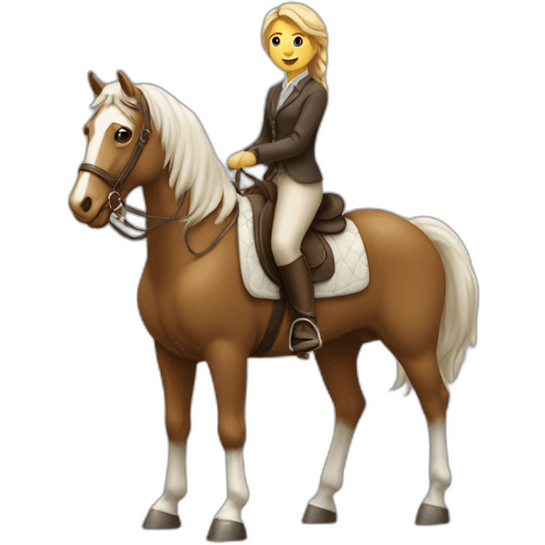 Fille sur une cheval blanc emoji