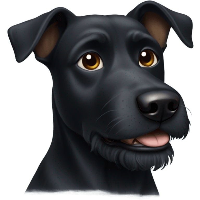 black dog with black beard on chin emoji