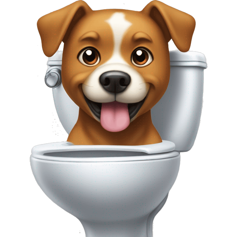 A dogs head sticking out of the toilet cute emoji