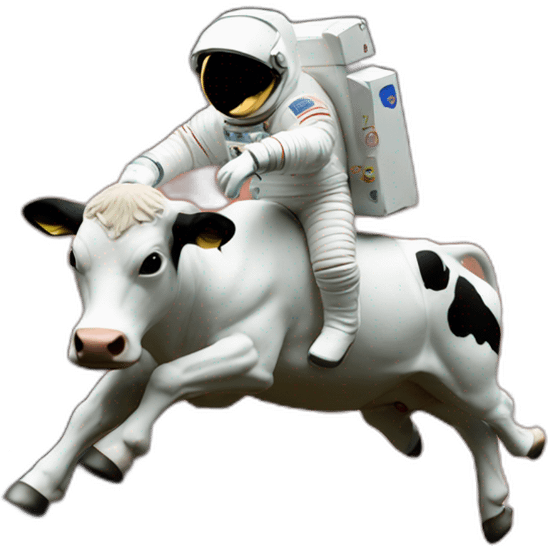 astronaut riding on cow emoji