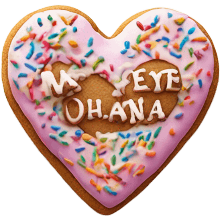 Cookie heart with ohana emoji