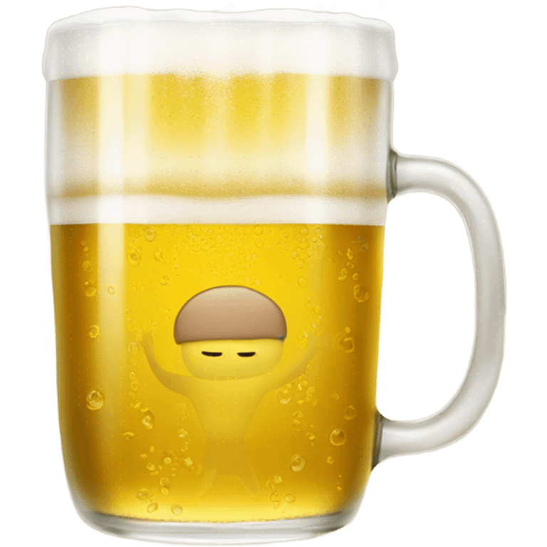 Swimming in glass of beer emoji