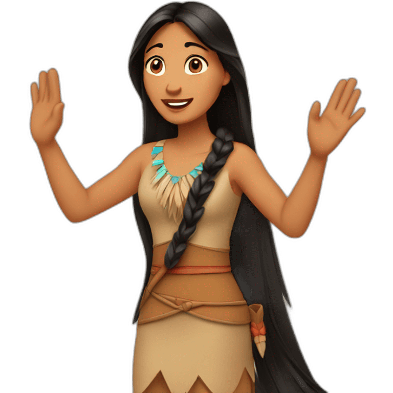 pocahontas waving good bye emoji