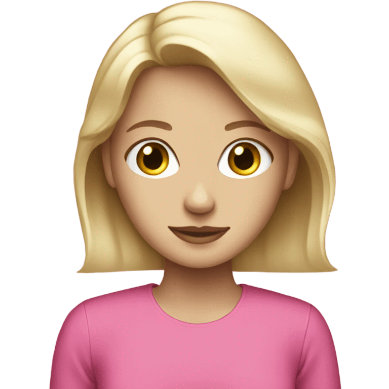 White blonde girl in pink emoji