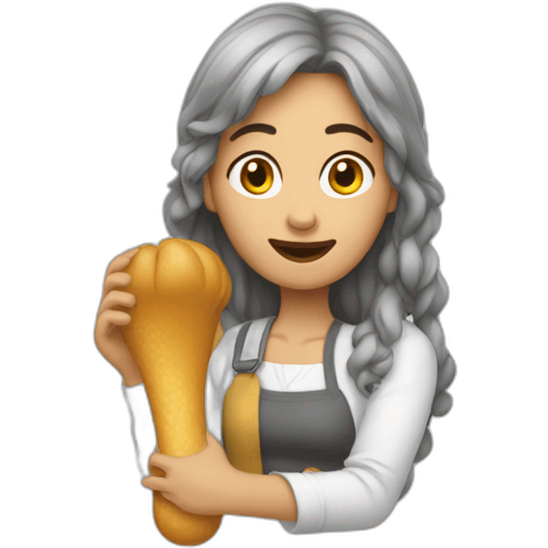 Woman squeezing her bahonkers emoji