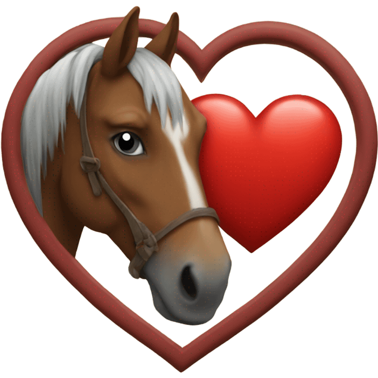 Red heart with horse emoji