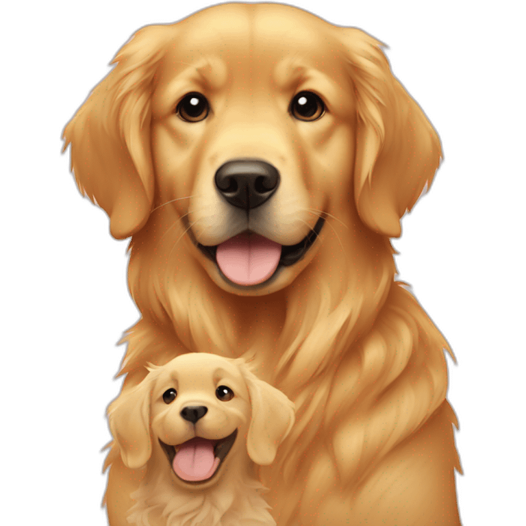 golden retriever and a baby emoji