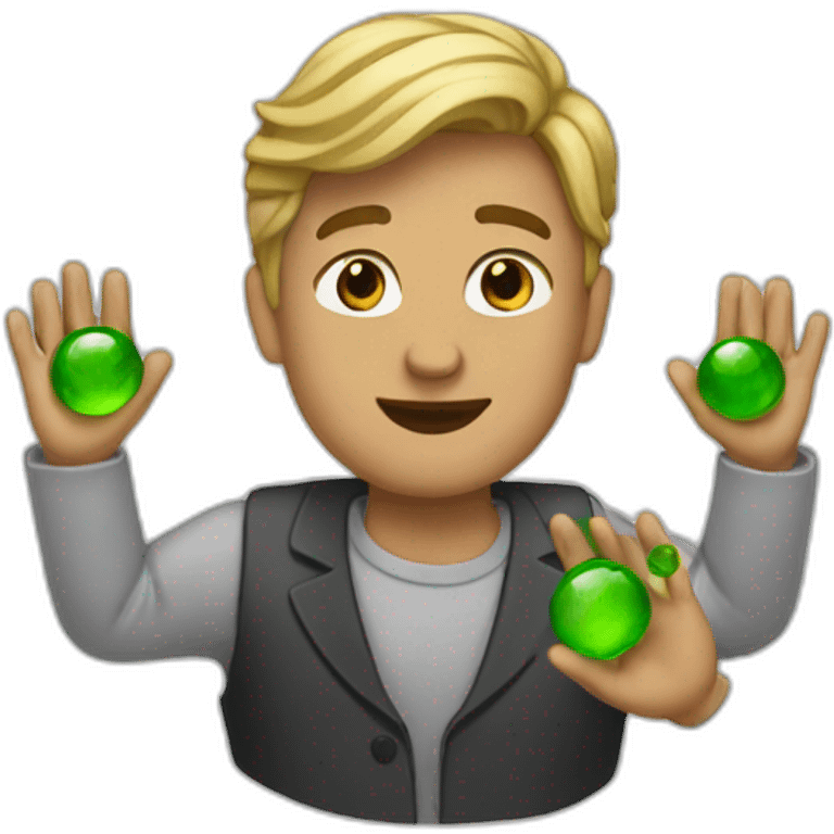 whose husband waves and has green stones instead of a spike emoji