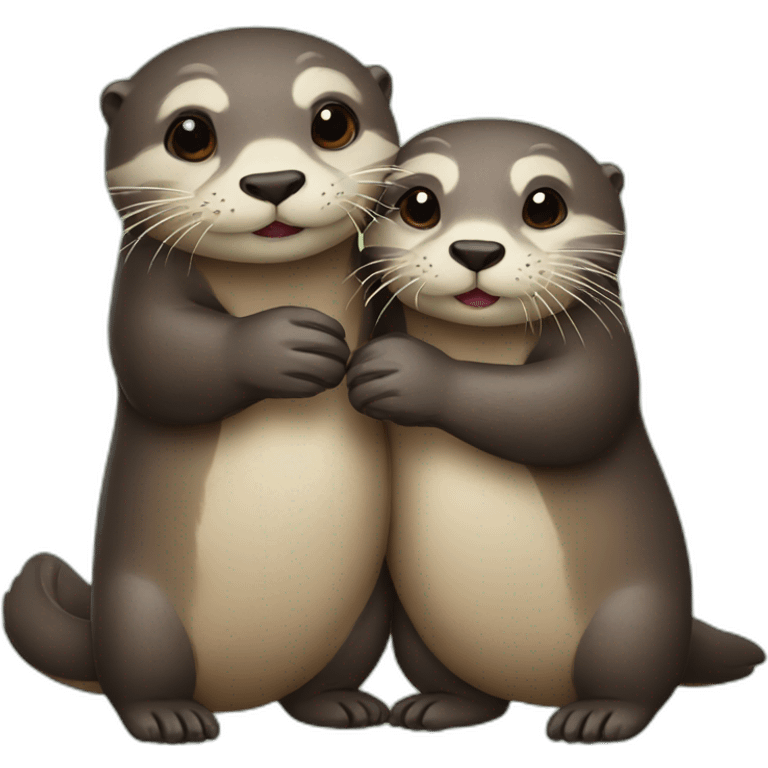 otters holding hands emoji