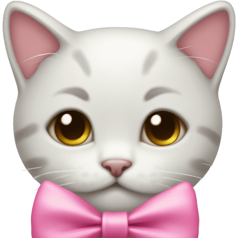 cute kitten with a pink bow emoji