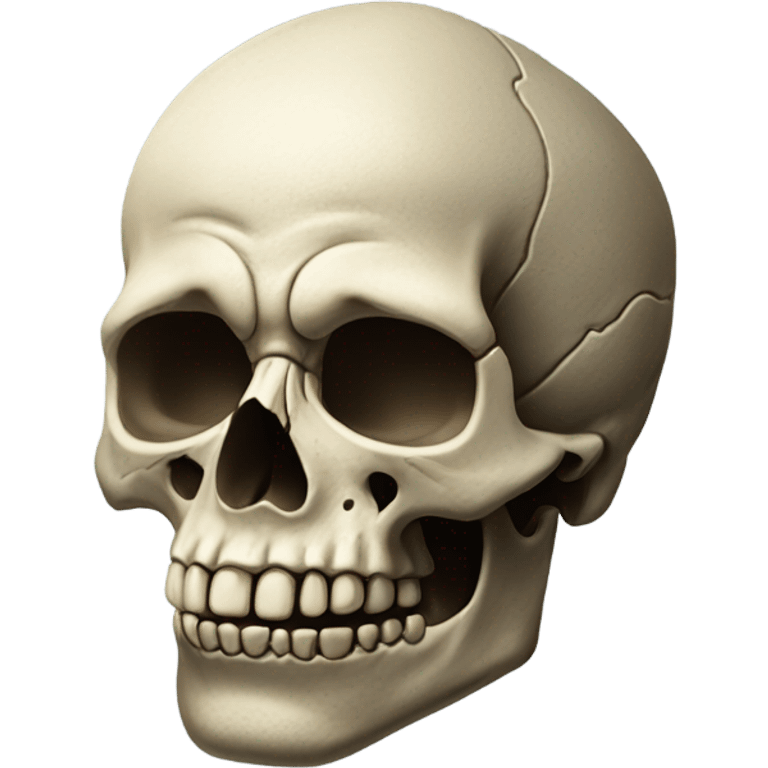 realistic skull Frowning emoji