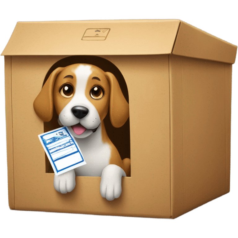 A dog with a postal box emoji