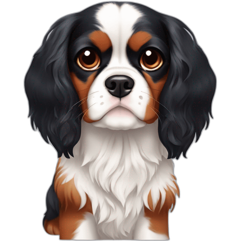 Tri color cavalier King Charles spaniel emoji