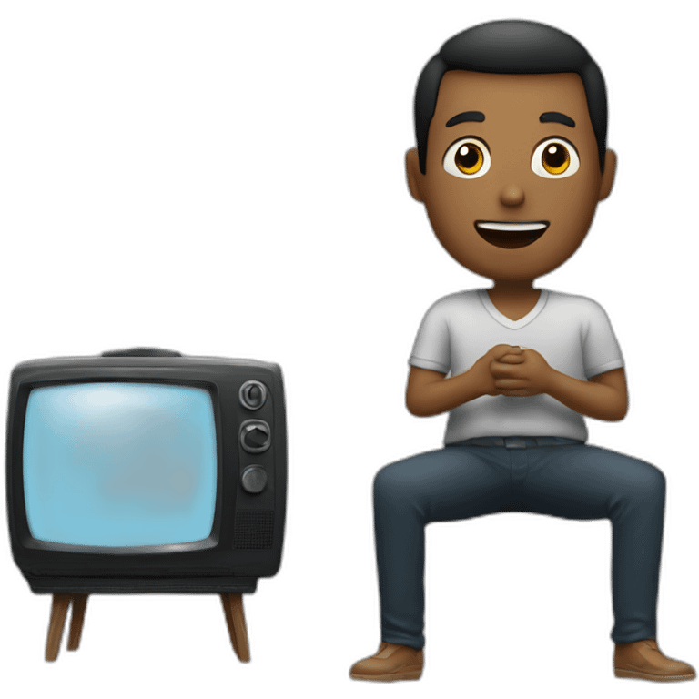 man seing tv emoji