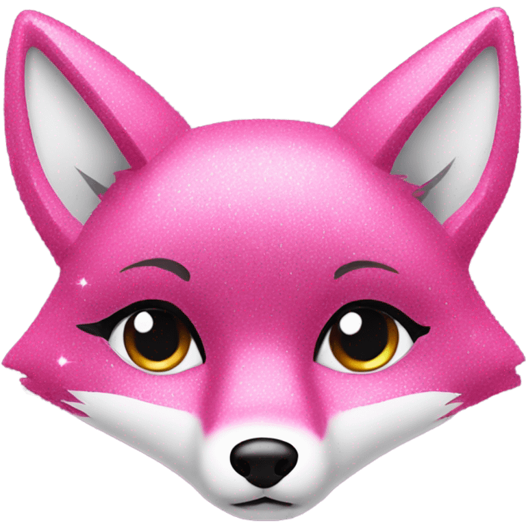 Pink fox with glitter  emoji