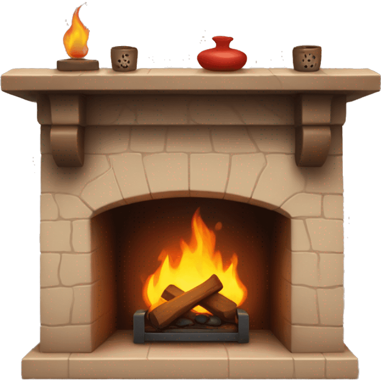 Cute fireplace emoji