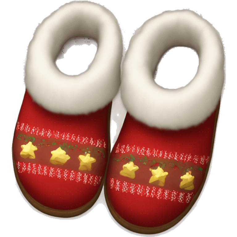 Cozy Christmas slippers emoji