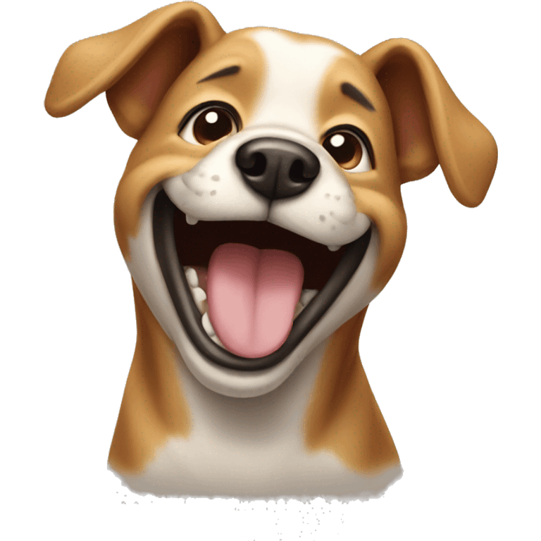 Laughing dog emoji