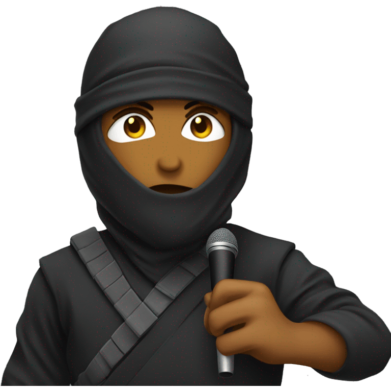 Ninja with microphone  emoji