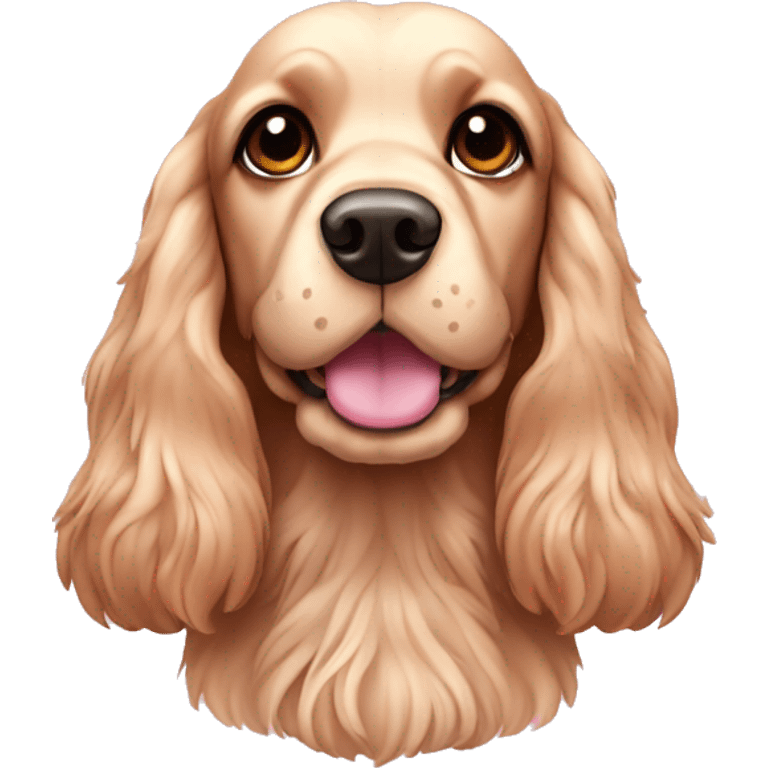 cocker spaniel with pink  emoji