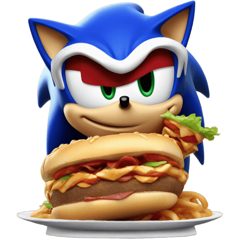 Un Sonic comiendo un choripan emoji