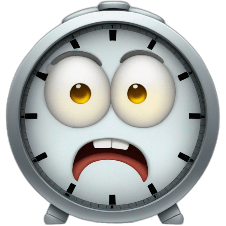 Screaming alarm clock emoji