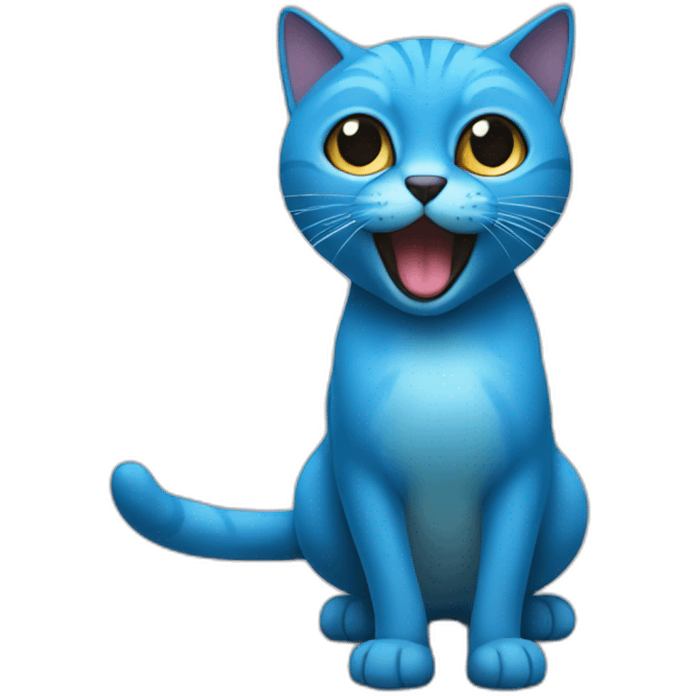 chat bleu debout emoji