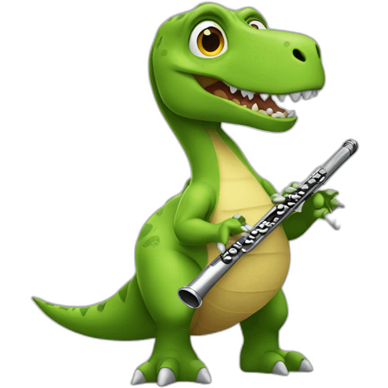 Dinosaur playing flute emoji