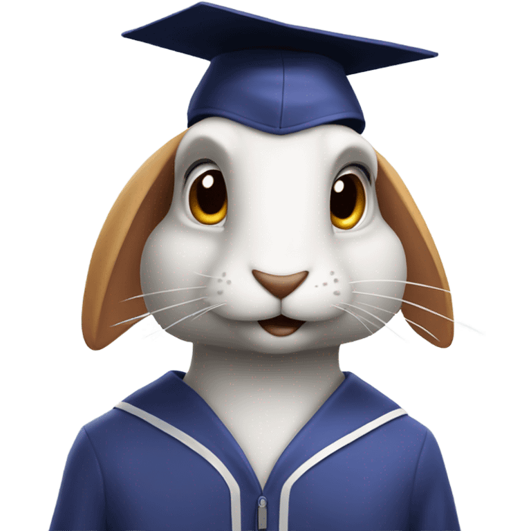 fast rabbit profile graduation hat emoji