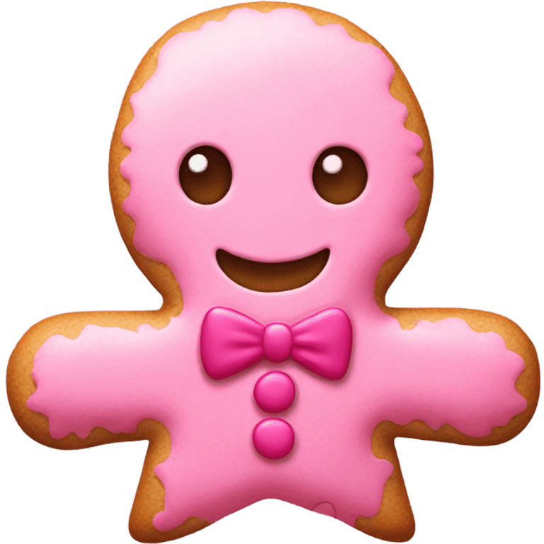 Pink Gingerbread man  emoji