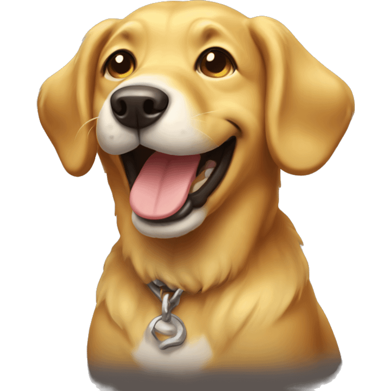 Smiling golden dog  emoji