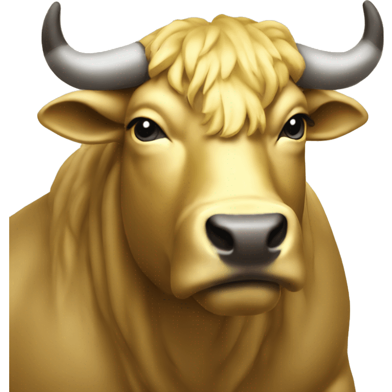 Strong golden bull in suite emoji