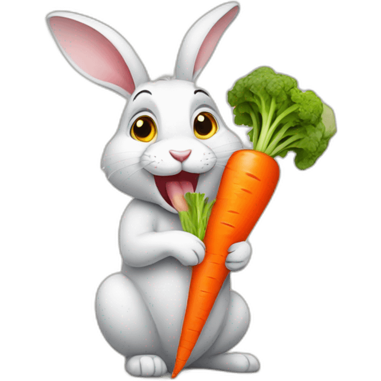 rabbit eating a carrot emoji